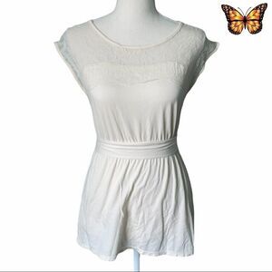 SMART Set Lace Yoke Top with Tie Size Small